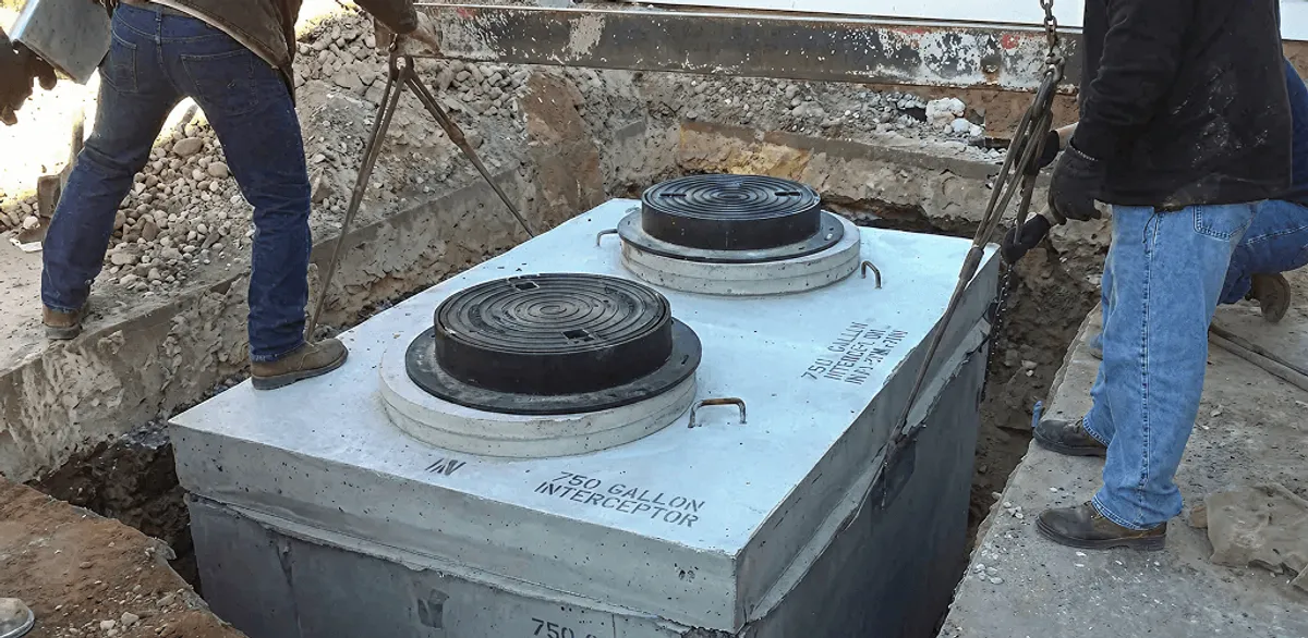 Grease trap installation for a commercial property drainage system in Bradenton, FL