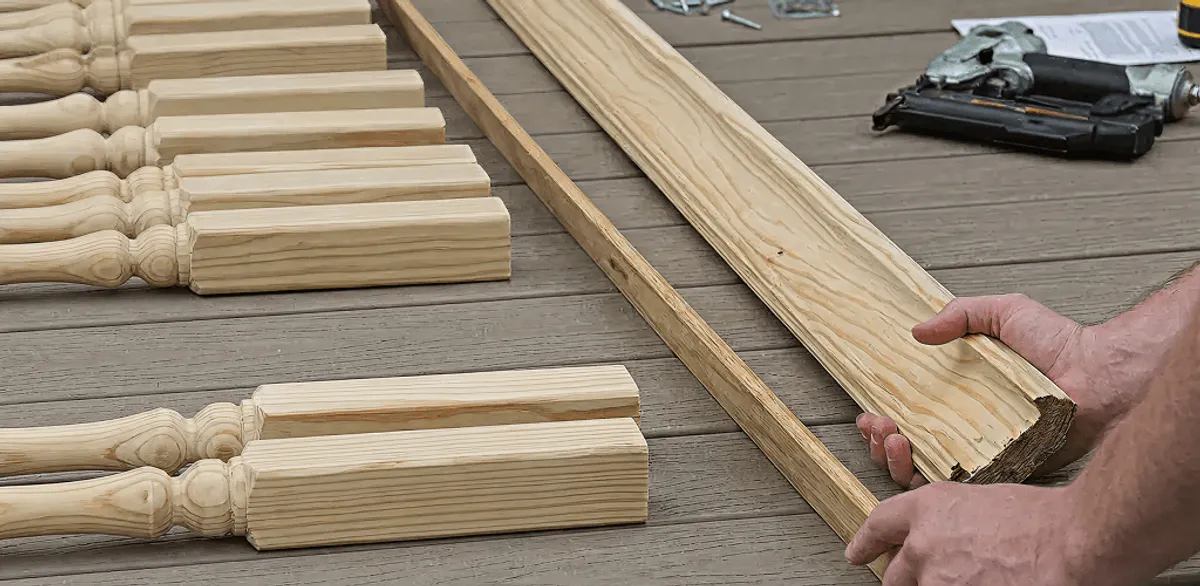Handrail installation materials and wood components for stair rail work in Bradenton, FL